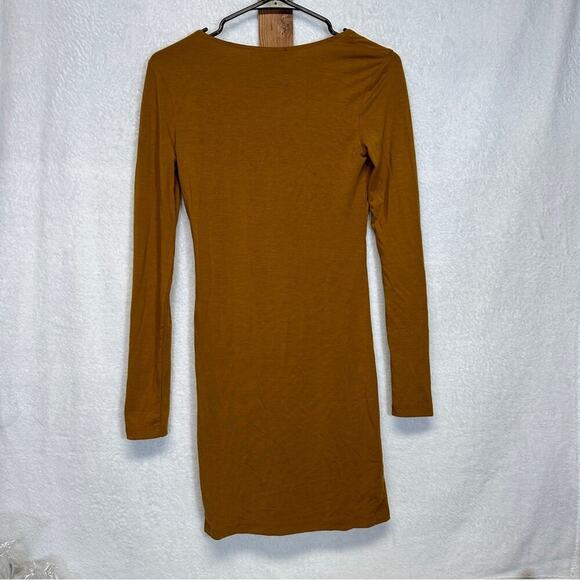 Forever 21 Sunset‎ Gold Long Sleeve V Neck Dress Size S - Picture 4 of 8